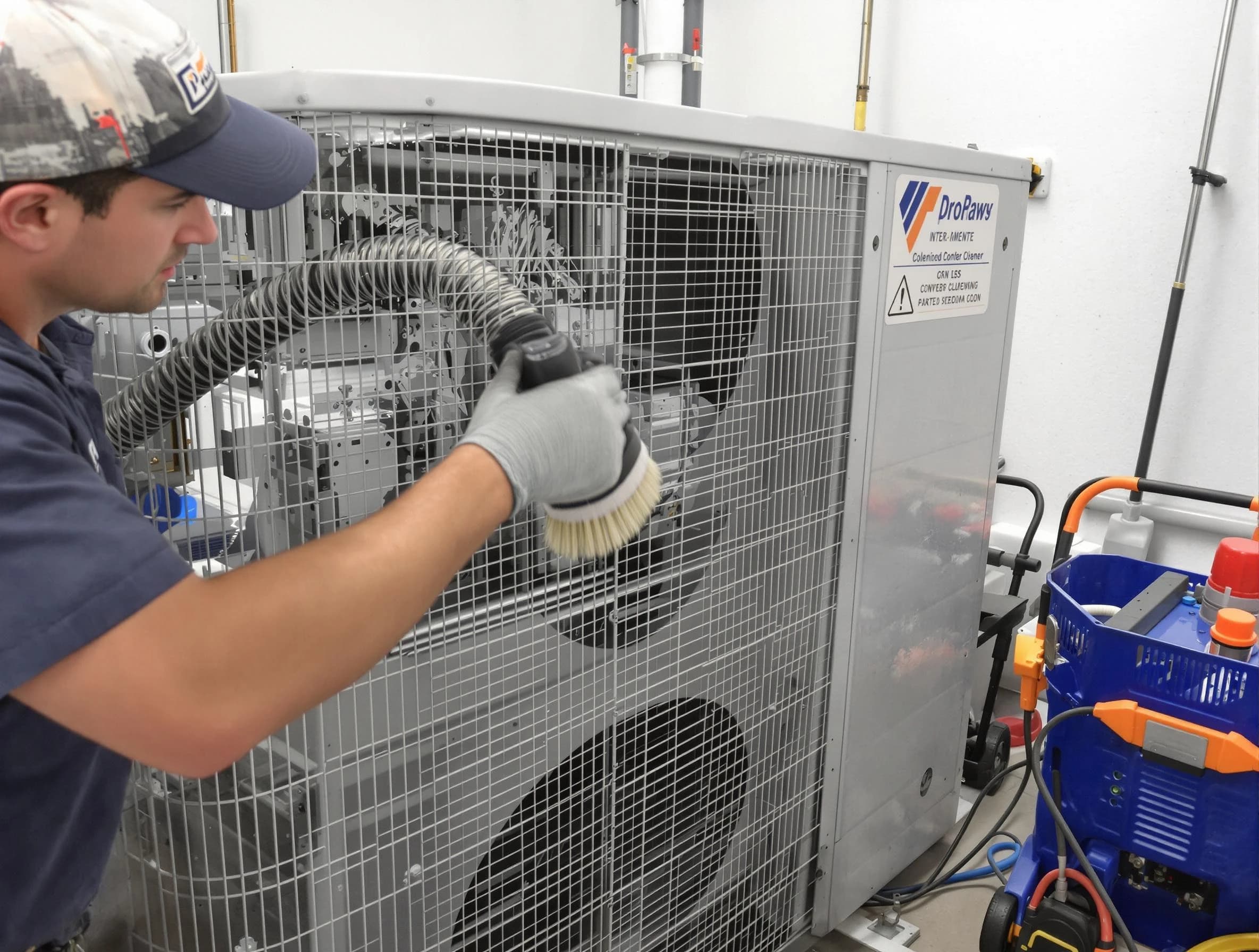 Huntington Beach Air Duct Cleaning specialist performing precision AC coil cleaning for improved system performance in Huntington Beach